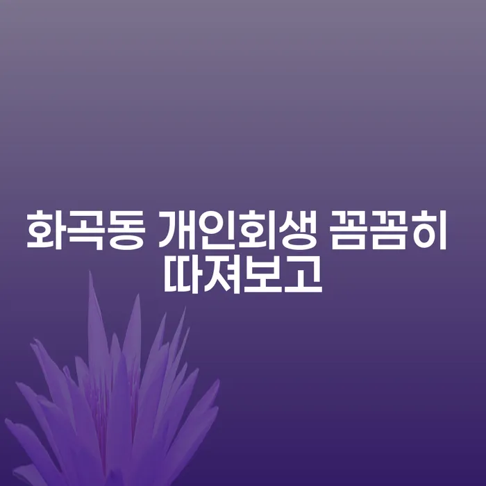 화곡동 개인회생 꼼꼼히 따져보고