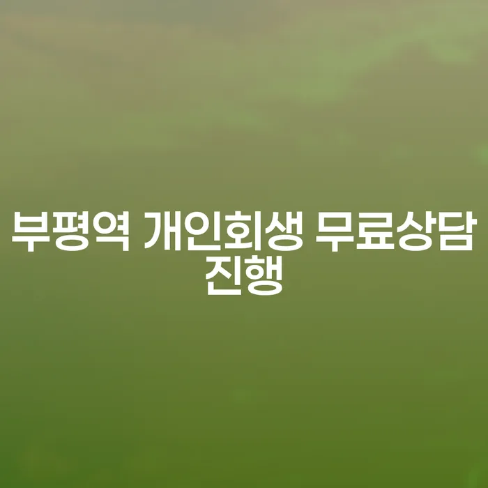 부평역 개인회생 무료상담진행