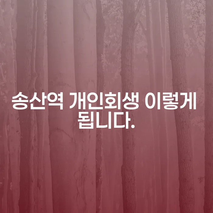 송산역 개인회생 이렇게 됩니다.