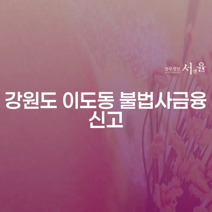 강원도 이도동 불법사금융신고와 급여 220만원 개인회생, 어떻게 해결할 수 있을까요?